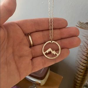 Silver mountain necklace